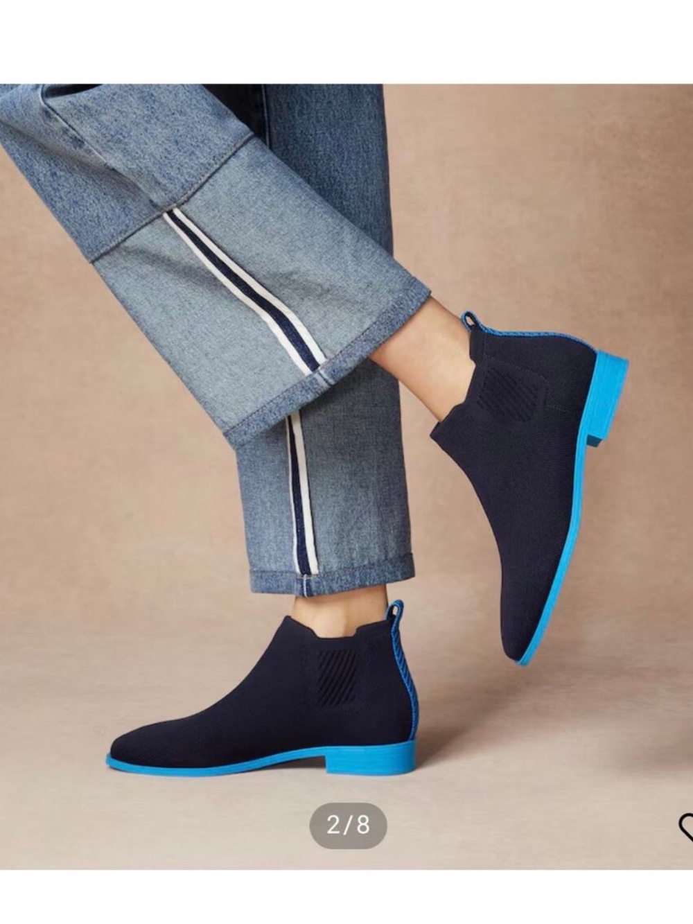 NEW VIVAIA Square-Toe Water-Repellent Ankle Boots Ryan Pro Black/Blue Size 39.5